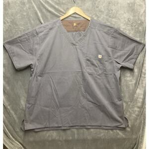 Carhartt Ripstop Utility Scrub Shirt Men 2XL Grey Pocket Heavy Duty Medical Work